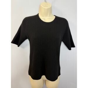 Berk Burlington Arcade london Cashmere Sweater Short Sleeve Black Women's M